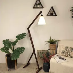 symplify Benji Wooden Floor Lamp with Jute Shade & Brown Base-picture-1