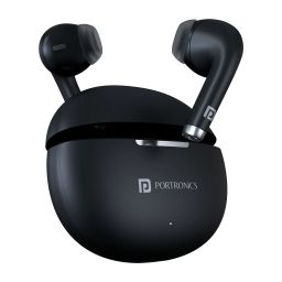 Black Portronics harmoncis twins s19 bluetooth earbuds-image-63