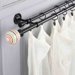 the decor mart Premium 19mm Iron Curtain Rod with Multi Colour Ceramic Finial by TheDecorMart-picture-6