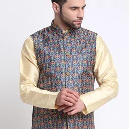 KRAFT INDIA Printed Mandarin Collar Ethnic Nehru Jacket-picture-25