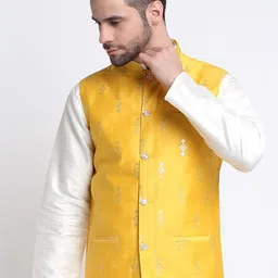 KRAFT INDIA Embroidered Mandarin Collar Ethnic Nehru Jacket-53
