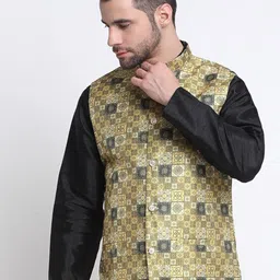 KRAFT INDIA Embroidered Mandarin Collar Ethnic Nehru Jacket-picture-14