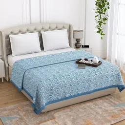THE LINEN COMPANY Blue & White Floral Mild Winter 120 GSM Double Bed Dohar-picture-35