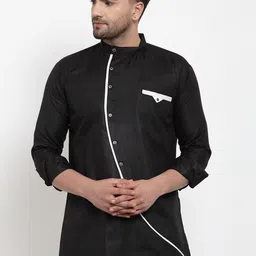 Benstoke Men Black Thread Work Kurta-image-61