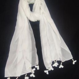Georgette Solid White Women Dupatta-image-34