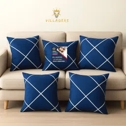 villagers Premium Cushion Set | (16x16 inch) Polyester Fibre Abstract Bolster Pack of 5-picture-2