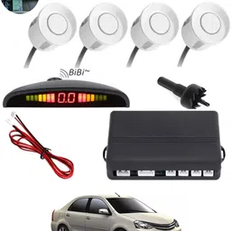 monolive Car Reverse Parking White Sensor With Led Display/Buzzer-98 White 4Parking Sensor Increased Safety For Passengers Universal For Car-98 Parking Sensor-picture-10