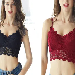 Pack of 2 Women Bralette Lightly Padded Bra-image-34