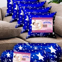 5 Cushion And 2 Polyester Fibre Abstract Bolster Pack of 7-image-65