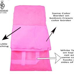 Ans Mosquito Net for Double Bed King Size (6.5 x 6.5 ft) Hdpe net with Border Washable net image 4