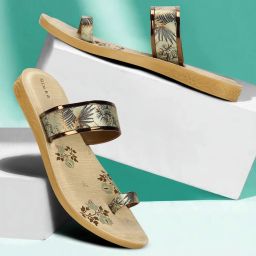 Women PUK7019L Women's Slip On Flat Green - Beige Sandals|Durable Dailywear Sandals Flats Sandal-image-8