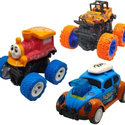Unbreakable Four-Wheel Drive Friction Powered Diecast Toy Set-I80-33