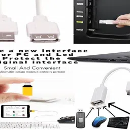 ANJO Wired Keyboard-Wired Mouse-Pad-USB Hub 3.0-Cleaner-OTG C&Micro-Ext Cable-LED Combo Set image 4