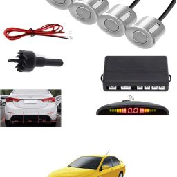 4Silver Parking Sensor With LED Display Increased Safety For Car-52 Universal 4 Silver Reverse Parking Sensor With LED Display For Cars-52 Parking Sensor-image-95