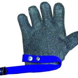 Gloves Stainless Steel Metal Mesh Cuff: Blue - Large Size SyntheticSafety Gloves-image-73