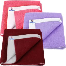 Waterproof, Cotton, Fleece Dry Sheet, Reusable & Washable, (MEDIUM) - PACK OF 3-image-63