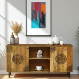 woodsworth from pepperfry Namsos Mango Wood Sideboard In Natural Finish-picture-21