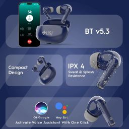 u&i Nitro Series 40 Hours Music Time True Wireless Earbuds with Quad Mic ENC Bluetooth Headset image 5