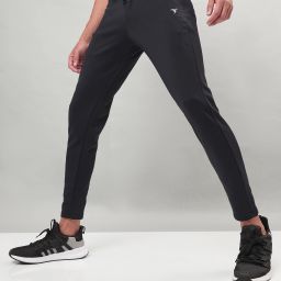 Men Solid Black Track Pants-image-11