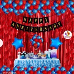 Happy anniversary Banner Set with 35 HD Metallic Kit with Curtains Banner-image-54