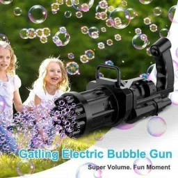 Bubble Gatling Gun Gatling Bubble Machine Toys for Kids 8-Hole Gift for Boys and Girls Outdoor Activities Bubble Machine in Summer Bubble Maker Machine | Bubble Machine gun toy. Water Gun (Black) Water Gun-image-15