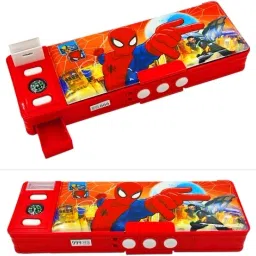 Spiderman Pencil Box with Password| Geometry Box | three digit Password Art Plastic Pencil Box-5