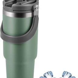 Stainless Steel Tumbler Hot and Cold with Straw, Double Insulated Cup 900 ml Bottle-image-62