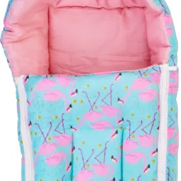 0-6 Months New Born Baby Cotton Carry Bag, 3 in 1 Baby Bed, Flamingo(Green) Sleeping Bag-image-32