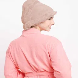 cortina Brown Microfiber Solid 380 GSM Hair Wrap Towel (Set of 2)-picture-32
