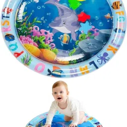 Baby Toddler Kids Tummy Time Water Play Mat Fun Activity BPA Free round Inflatable Swimming Mats-image-82