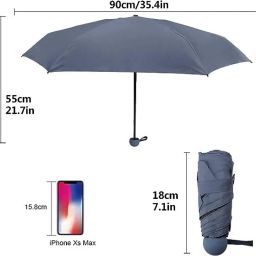 alexvyan Mini Umbrella & Case (Manual Open) 6 Frame Use in Rain & Summer. UV Protection Umbrella image 3
