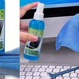 spincart 3 in 1 Screen Cleaning Set for PC, Laptops, Monitors, Mobiles, LCD, LED, TV/Professional Quality 100ml with Micro Fibre Cloth and Brush for Computers, Laptops, Mobiles image 3