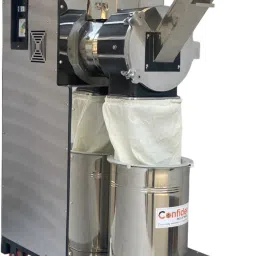Double Stage SS Ultrafine Pulverizer | For DRY Grains, Spices, Herbs | 35 kg/hr | With Accessories, 3HP Copper Winding Motor & Wheels | Single Phase | Ata Chaki Flourmill-image-50