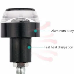 vagary Motorcycle/Bike Handlebar/Handle Weight Light Indicators for All Bike Universal Bar End Turn Signal Grip 0046 Indicator Light Motorbike LED for Royal Enfield (12 V, 2 W) image 2