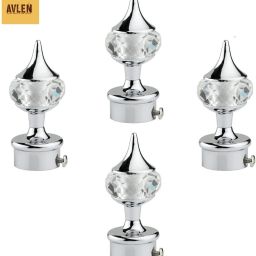 Silver Rod Rail Bracket, Curtain Knobs, Tassels, Curtain Rods Metal-picture-20