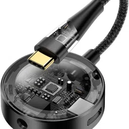 Zeitel Black USB Type C to 3.5 mm Jack Converter 2 in 1 Type C to 3.5 mm Audio Jack Adapter Phone Converter-6