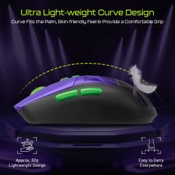 Archer Tech Lab Hawkeye Gaming Mouse 6 DPI, RGB Lighting, 7 Keys, 1000Hz, 450mAh Battery Wired OpticalGaming Mousewith Bluetooth image 2
