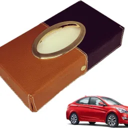 Chrom-Black-Tan Tisue Box Leatherete-284 Vehicle Tissue Dispenser-image-88
