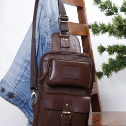 Brown Men Shoulder Bag MEN'S LEATHER BROWN CROSSBODY BAG-image-84