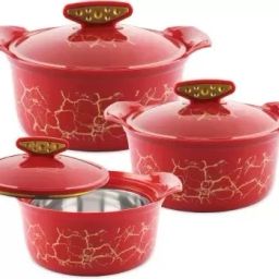 Akoya Red Insulated Stainless Steel Pack of 3 Thermoware Casserole Set-image-67