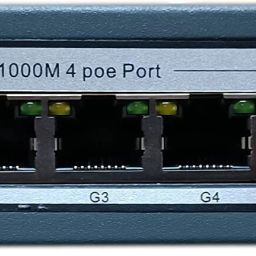 HANUTECH 4-Port Gigabit PoE Switch, 104W, 2 SFP Uplink Ports (No Module) 4 Ports 1000 Mbps Network Switch-42