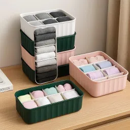 4 Pcs Set 5 Grid Socks Organizer 5-Grid Socks Drawer Divider-image-40