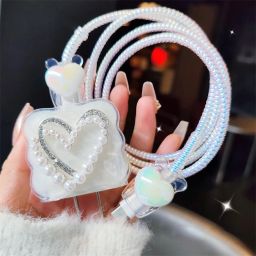 BeeNex Heart Design Charger Case Cover for iPhone 18W-20W Adapter, Cute Design, USB C Cable Protector-image-59