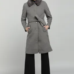 Tweed Solid Coat For Women-image-74