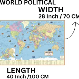 smartbookspublishers (COMBO OF 6 MAPS, CHARTS WITH COMPLIMENTARY MAGNIFYING GLASS GIFT) INDIAN Constitution Map & History of India Map With India & World Map (Both Political & Physical)| Set Of 6| Map Size (28 X 40 Inch) (23 X 36 Inch)| Paper Mint| Complimentary Magnifying Glass| Best Useful for UPSC, SSC, IES and other Competitive Exams. (All English Maps) Paper Print. Paper Print image 4