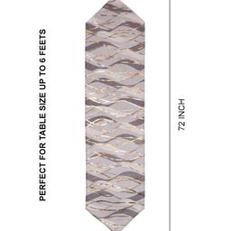 DREAM WEAVERZ Grey & Yellow Abstract Printed Table Runner image 2