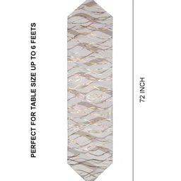 DREAM WEAVERZ Beige & Grey Abstract Printed Table Runner image 2