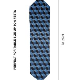 DREAM WEAVERZ Blue Abstract Printed Table Runner image 2