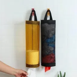 Wall Hanging Garbage Bags Recycle Breathable Plastic Storage Handbag Organizer-14