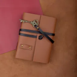 Leather Journal With Key Tie Closer 7x5 inch 200 Pages Regular Diary Single Rule 200 Pages-25
